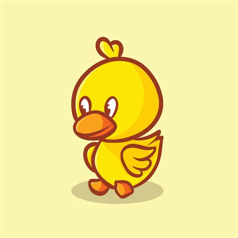 Cute Duck Cartoon Mascot Logo Flat Design Premium Vector 11267093 ...