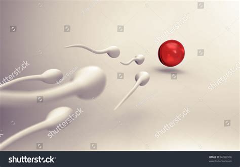 3d Illustration Of Sperm Cells Racing For The Ovum 86009938