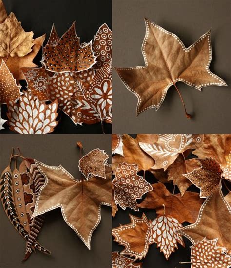 30 manualidades para decorar con hojas secas en otoño HANDBOX