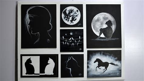 Beginner Simple Black And White Painting Ideas - mypaperbleeds