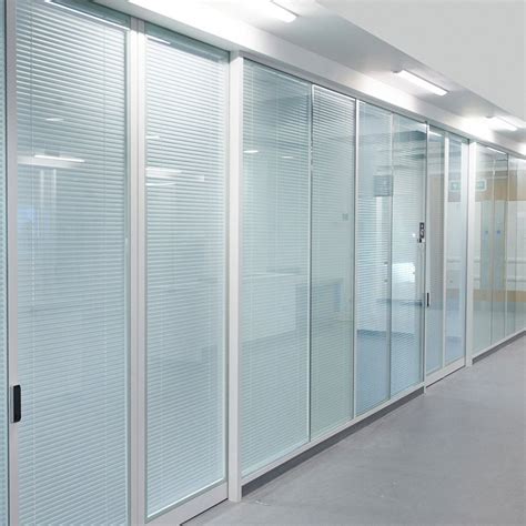 White Plain Aluminium Glass Partition For Office Thickness 7 8 Mm