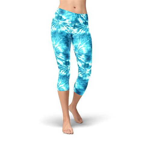 Blue Tie Dye Leggings Boho Leggings Shibori Leggings Batik Etsy