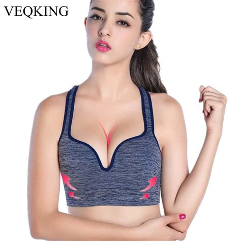 Veqking 8 Colors Women Sports Bras Push Up Padded Wire Free Shakeproof