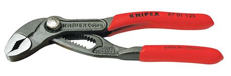 Knipex Water Pump Plier V Push Button 1 In Max Jaw Opening 5 In Overall Lg 13 Jaw Positions