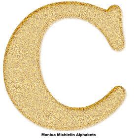 The Letter C Is Made Up Of Gold Glitter