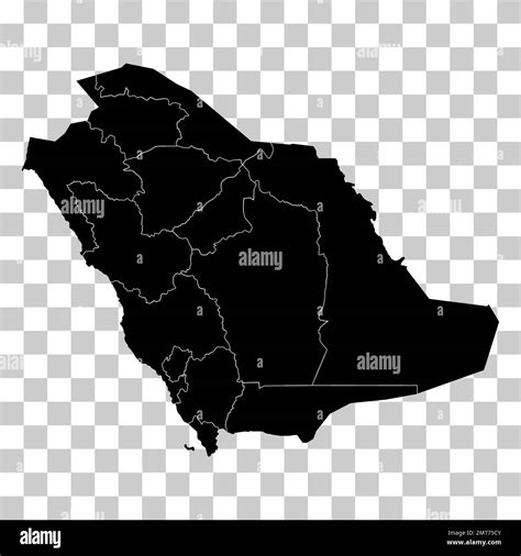 Saudi Arabia High Detailed Map Geography Graphic Icon Country Asia Border Vector Illustration