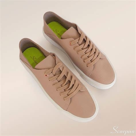 Tênis em Couro Feminino Nude