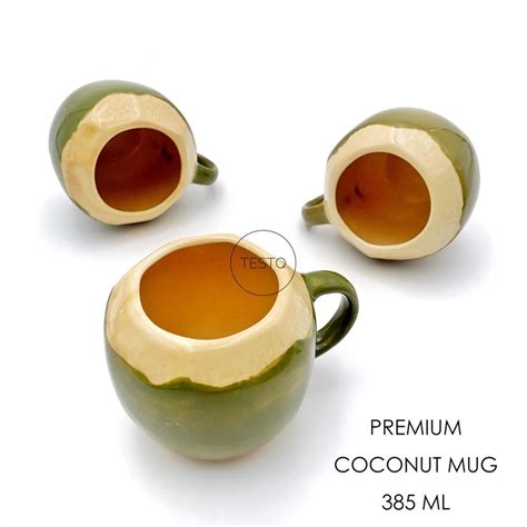 Jual Cangkir Gelas Mug Keramik Porselen Premium Bentuk Kelapa Coconut