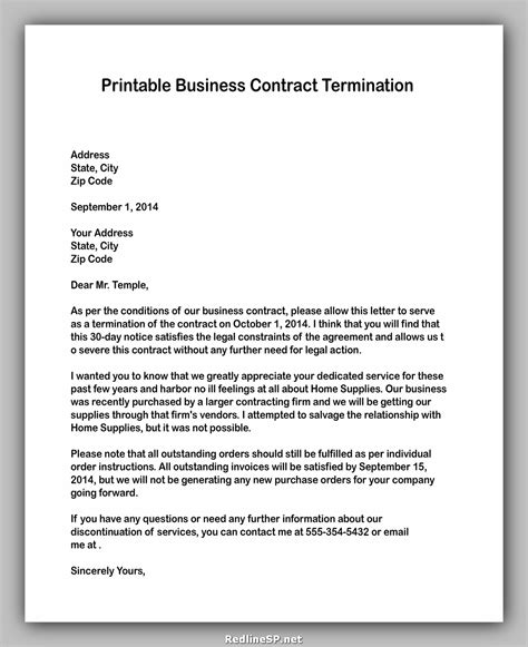 Cancellation Of Contract Template