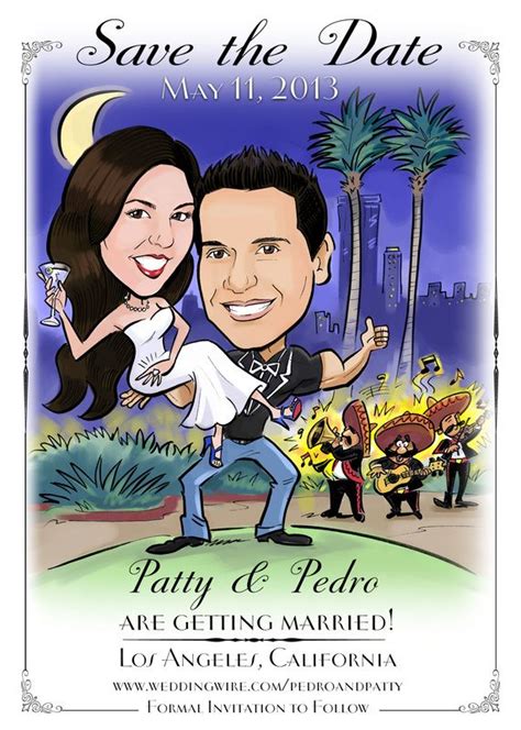 Caricature Save The Dates Cute Funny Save The Date Ideas Funny Save