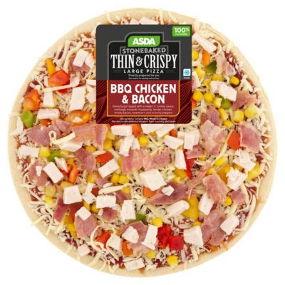 Asda Large Stonebaked Thin Crispy Bbq Chicken Bacon Typically G