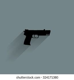 Isolated Weapon Silhouette On Blue Background Stock Vector Royalty