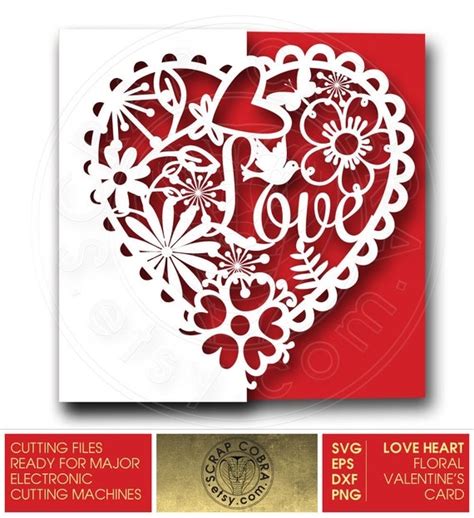 Valentines Love Heart Lace Card Svg Eps Dxf Png By Scrapcobra