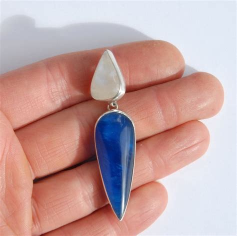 Royal Blue Bowlerite And Rainbow Moonstone Silv Folksy