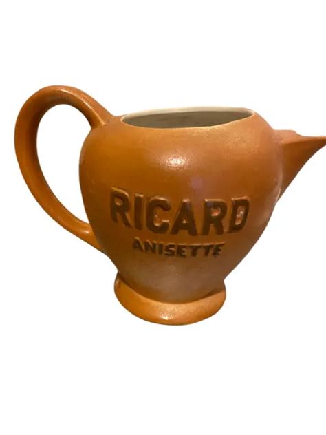 Ancien Pichet Carafe Rond N Ricard Anisette Broc Pas Verre