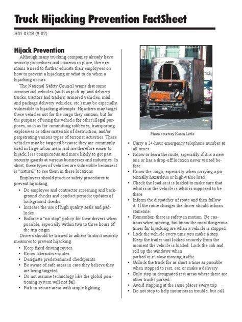 Hijack Prevention | PDF | Truck | Aircraft Hijackings