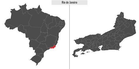 Mapa del estado de río de janeiro de brasil Vector Premium