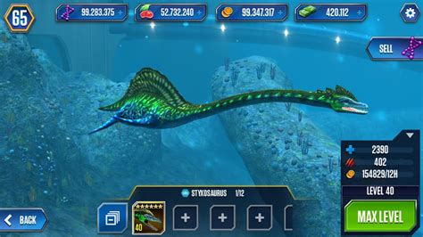 Styxosaurus Level 40 Aquatic Dino Jurassic World The Game Youtube