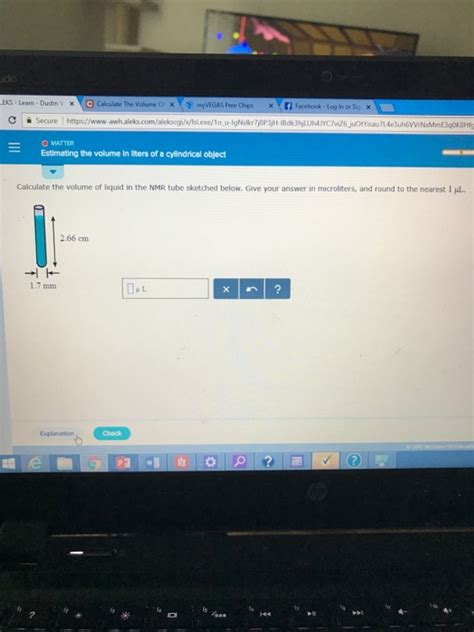 Solved Calculate The Volume Of Liquid In The Nmr Tube Chegg