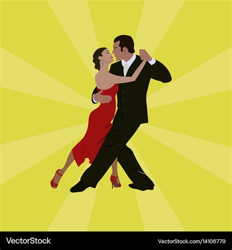 Tango Dancing Couple Man And Woman Royalty Free Vector Image