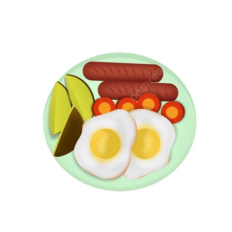 Gambar Ilustrasi Makanan Sosej Dan Telur Ilustrasi Makanan Vektor Makanan Png Dan Clipart