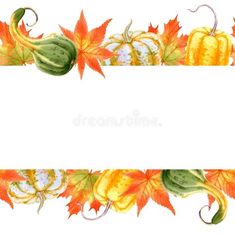 Autumn Season Banner Greeting Card With Hand Drawn Watercolor Fall