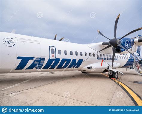 Atr 72 600 Aircraft Part Of Tarom Romanian Air Transport Editorial