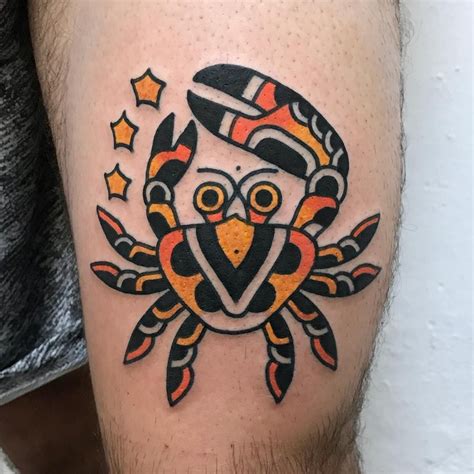 American Traditional Crab Tattoo