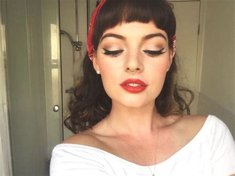 Pin Up Retro Vintage 50s Inspired Makeup Look Winged Liner Red Lips Wingedlinerredlips With