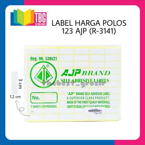 Jual 1 PACK KECIL 7 LEMBAR LABEL HARGA POLOS AJP STICKER LABEL