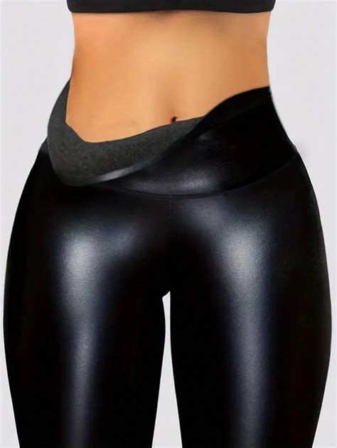 Lynfun Women S High Waist Thermal Lined Pu Leather Leggings Tight Fit