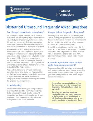 Fillable Online Obstetrical Ultrasound Frequently Asked Questions Fax