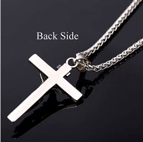 Men Stainless Steel Jesus Christ Crucifix Cross Pendant Chain Necklace