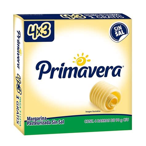 Margarina Primavera Pasteurizada Sin Sal Barras De G C U Bodega