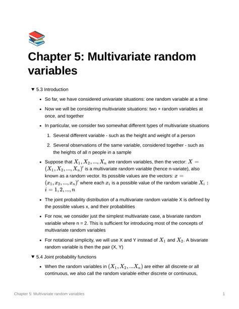 Chapter 5 Multivariate Random Variables