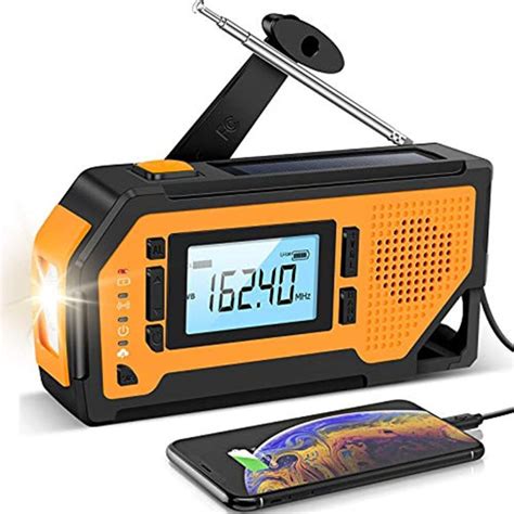 Radio Solar De Emergencia Am Fm Noaa Y Pantalla Lcd Amarillo Env O Gratis