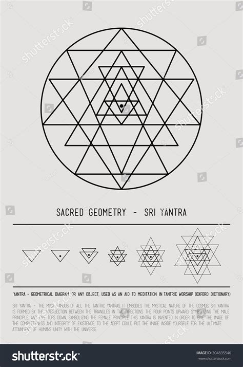 Sacred Geometry And Alchemy Symbol Sri Yantra Symbol Of Hindu Tantra