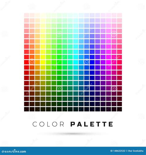 Colorful Palette Set Of Bright Colors Of Rainbow Palette Full