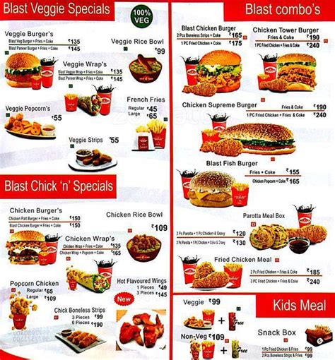 Chick Blast Menu Menu For Chick Blast Sapna Sangeeta Indore Zomato