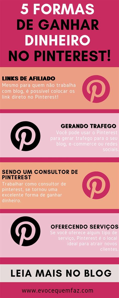 Infográfico 5 Formas De Ganhar Dinheiro No Pinterest Ganhar Dinheiro