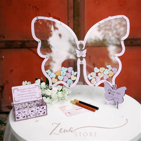 Butterfly Quinceanera Guest Book Drop Box Alternative Personalized