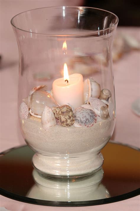 Shell Centerpieces Beach Wedding Centerpieces Wedding Candles