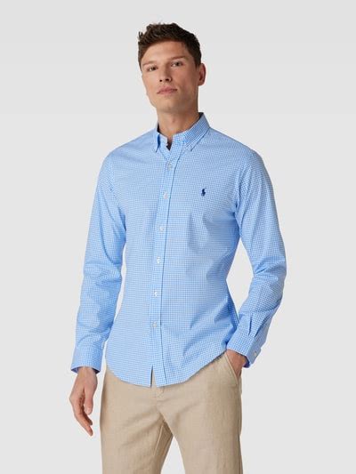 Polo Ralph Lauren Slim Fit Freizeithemd Mit Vichy Karo Hellblau