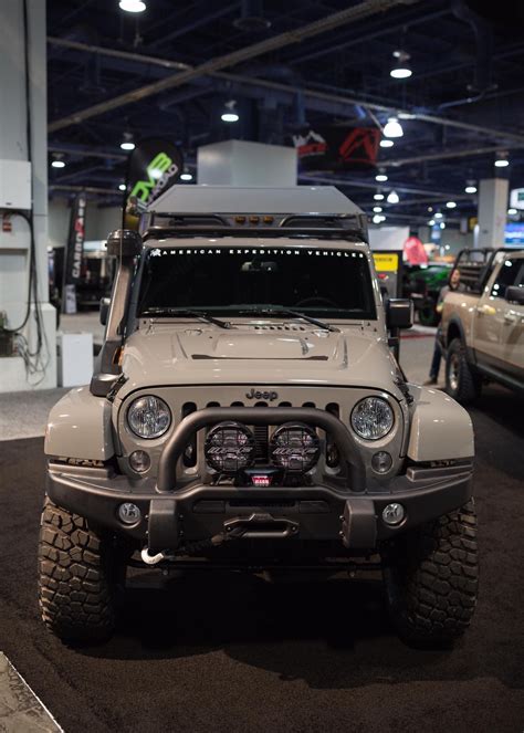 the jeep is on display at an auto show