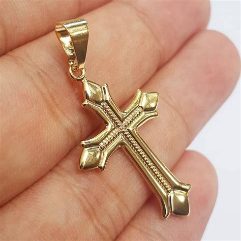 Pingente Crucifixo Masculino Banhado A Ouro 18k Frete Gratis