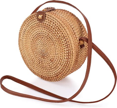 Isiyiner Sac De Paille Rond Sac De Plage Dété Pour Femme En Rotin