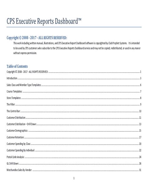 Fillable Online Executive Dashboards Reporting Examples Fax Email