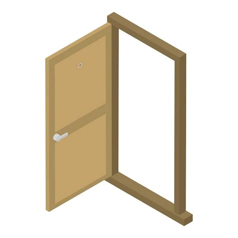 Icono De Puerta De Madera Abierta Isom Trica De Icono De Vector De