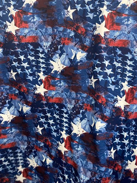 New Patriotic Tie Dye American Flag Print On Nylon Spandex Etsy