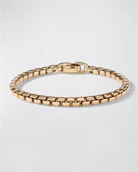 David Yurman Box Chain Bracelet In 18K Gold 5mm Size XS